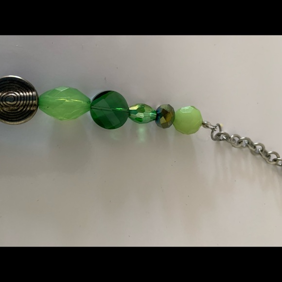 You and I Gemstones of Green Blue Geometric Shapes Necklace - Picture 5 of 6